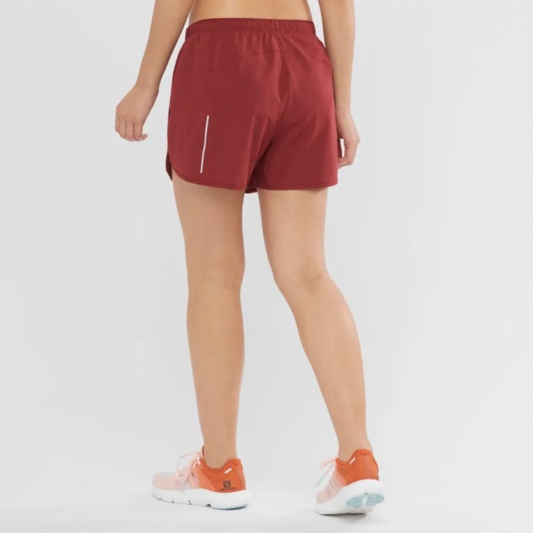 Salomon Agile Women's Running Shorts Red | CA 63G59